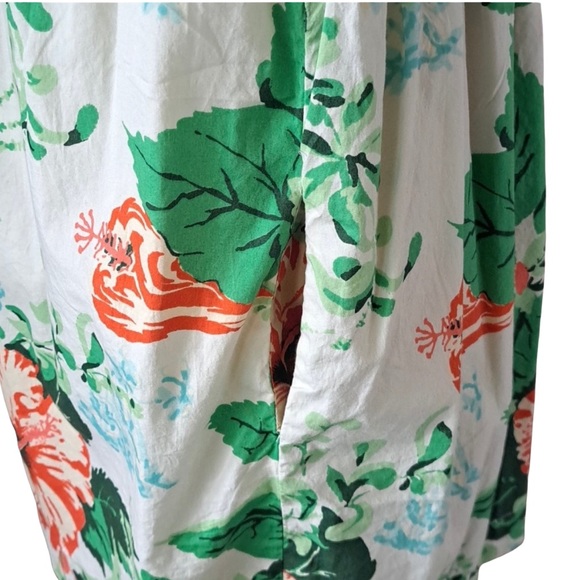 Chic Tommy Hilfiger Plus Size White Sundress - Orange Hibiscus with Pockets! - Picture 9 of 10